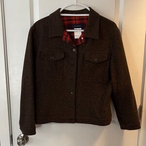 Piazza Sempione Brown Jacket with Orange Plaid Lining